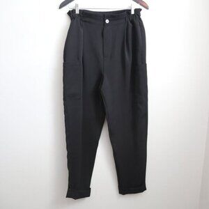 Zara High Waist Pleated Cargo Dress Pants With Oversized Button Detail Size 4